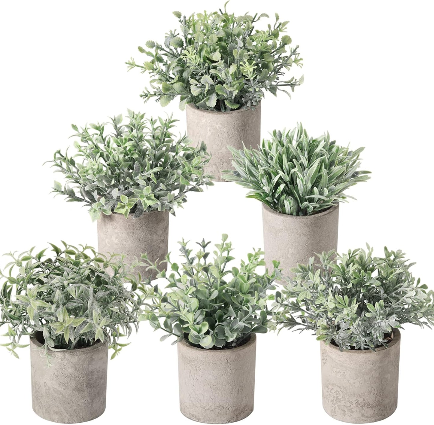 Der Rose 6pcs Mini Fake Plants Artificial Potted Plants Desk Plants for Home Office Farmhouse Bathroom Bedroom Decor