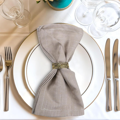 Urban Villa Cloth Napkins 100% Cotton Slub Absorbent Dinner Napkins (Set of 12) Oversized 20x20 Inches Beige White Chambray Soft Durable Reusable Washable Ideal for Everyday Use Premium Quality