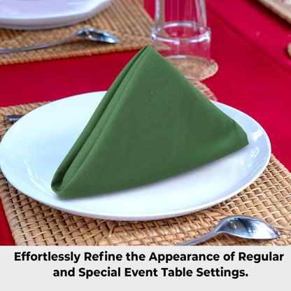 Urban Villa Cloth Napkins Set of 12 20x20 Inches 100% Cotton Napkins Cloth Washable Durable Reusable Absorbent Table Dinner Napkins Cloth for Christmas Parties Hotel Lunch Restaurant Weddings - Green