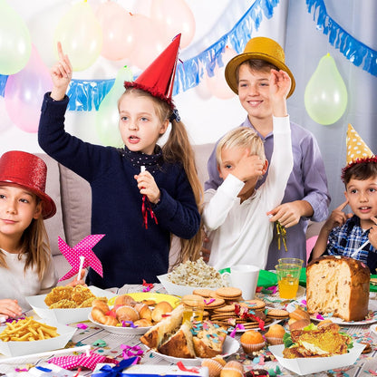 100 Pcs White Paper Food Tray Sturdy Disposable Food Boats Nacho Plates Disposable Serving Snack Trays for Catering, Party Birthday Supplies, and Food Service (White)