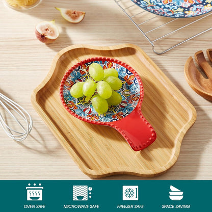 vancasso Ceramic Spoon Rest for Stove Top, 7.7 Inch Cooking Spoon Holder for Kitchen Counter Decor, Spoon Holder for Coffee Spoon Rest, Spoon Cradle, Spatula, Spoons or Tongs, Decorations, Red