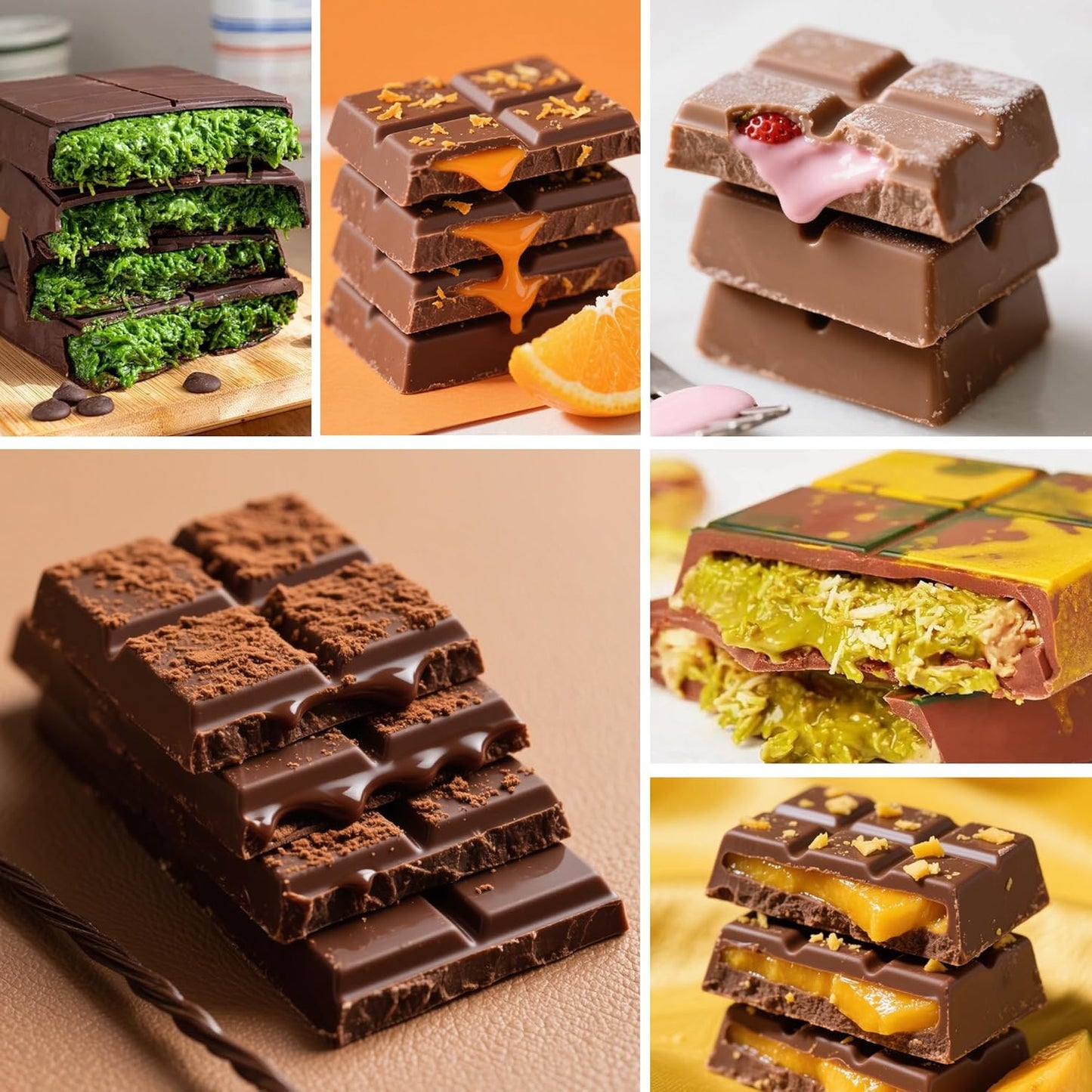 Silicone Chocolate Bar Mold - Non-Stick Deep Chocolate Mold for Homemade Dubai Pistachio Bars, Candy, Protein & Energy Bars (2 Pack)- Ideal for Homemade Desserts and Gift-Making Projects