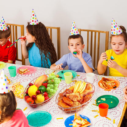 Tioncy 6 Pcs Chrome Oval Metal Wire Baskets 9.5 x 6.2 x 2.2 Inch Bread Serving Decorative Sandwich Container Christmas Party Fast Food Basket for Fruit Burger Kitchen Restaurant(Rose Gold)