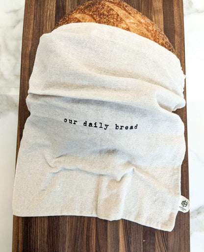 2 Pack Combo 1 (15x12 Boule) 1 (6x26 Baguette) Reusable Drawstring Bread Bags, Breathable, Washable, Linen, Beige