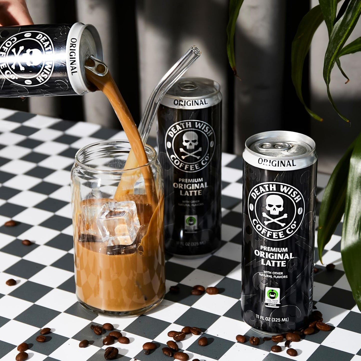 Death Wish Coffee, Iced Coffee Cold Brew, 8g Protein, Fair Trade (Original Latte)