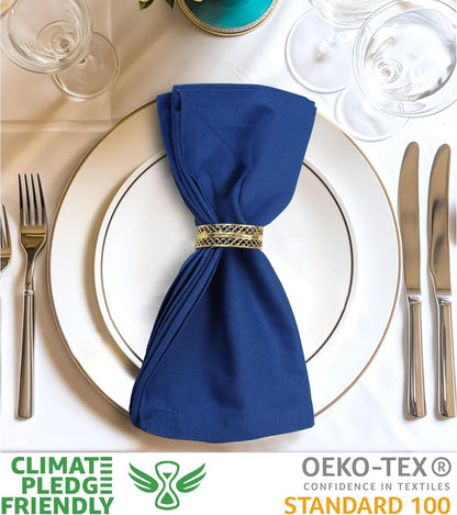 Urban Villa Cloth Napkins Set of 12 20x20 Inches 100% Cotton Napkins Cloth Washable Soft Durable Reusable Absorbent Table Dinner Napkins Cloth for Hotel Lunch Restaurant Weddings Parties-Royal Blue