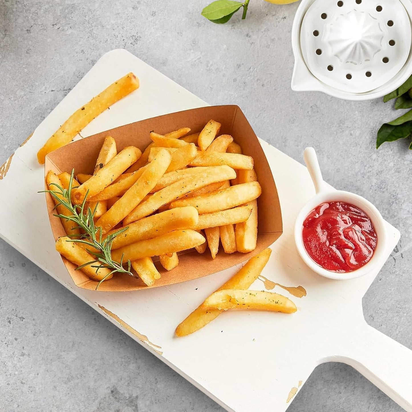 Ruthy’s Outlet Paper Food Trays Disposable Paper Boat, Kraft Serving Boats, Food Holder Trays for Snacks French Fries Nachos Hot Dog Tacos BBQ Party & Concessions (50, 5 lb)