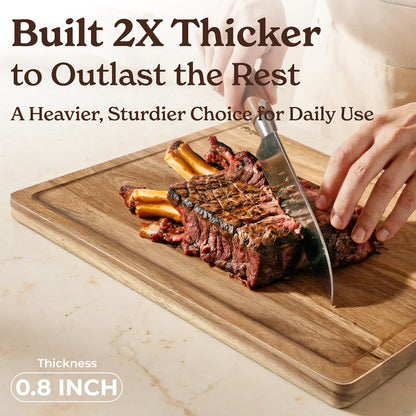 SMIRLY Wood Cutting Board, Bamboo Cutting Board Set, Chopping Board and Wooden Cutting Boards for Kitchen, Small Wood Cutting Board and butcher block (Acacia Wood, 3 Pack)