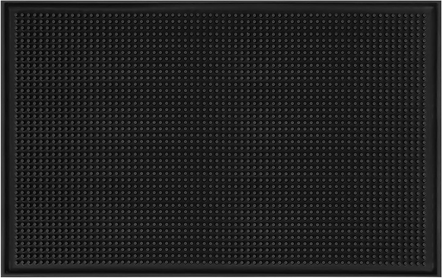 Black Rubber Bar Mat Set of 1 (18x12 Inches) | Drying, Durable, and Stylish Spill Mats for Bars, Restaurants, Coffee Shops, Bar Mats for Countertop and Table Top, Non-Slip & Non-Toxic Mats