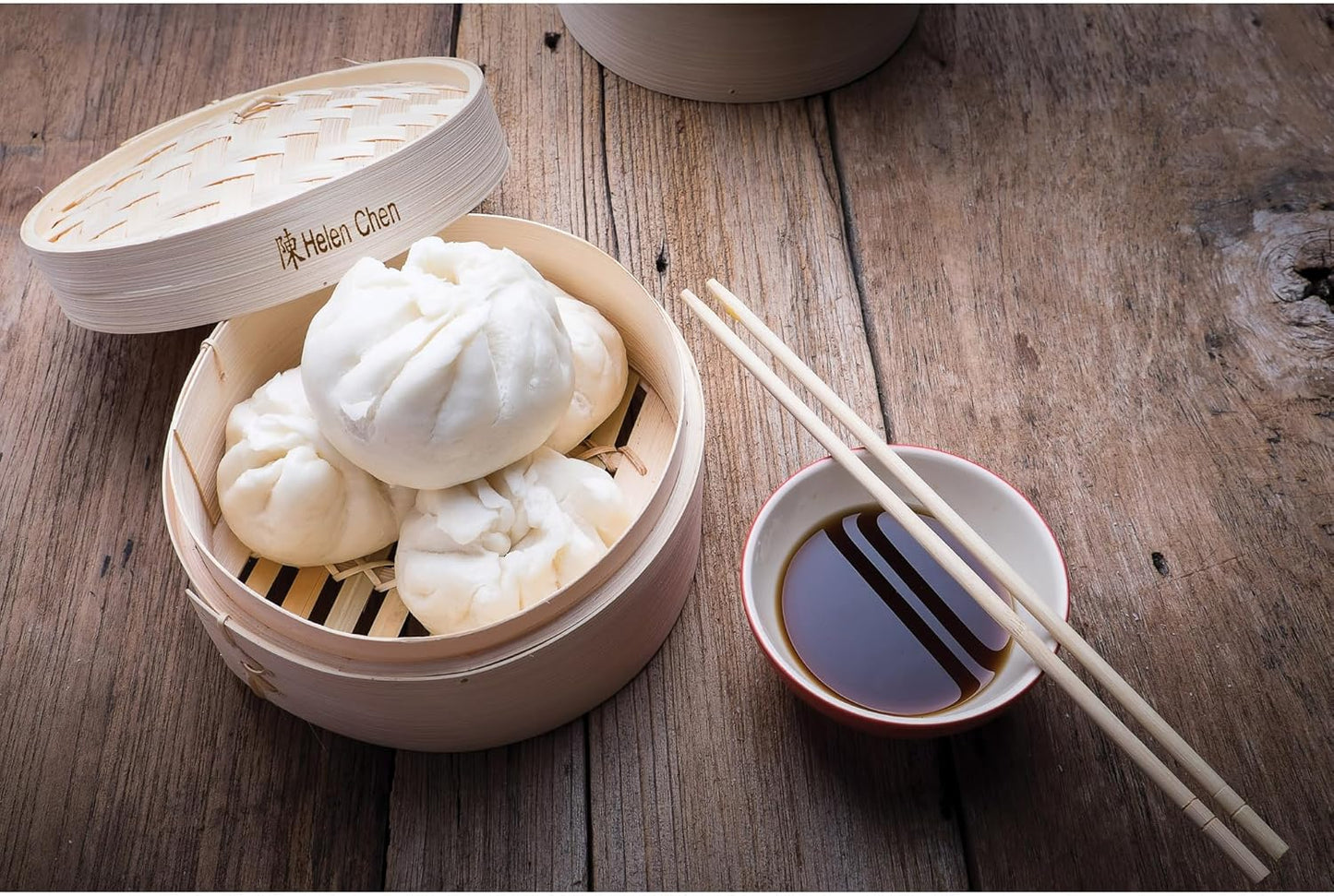 Helen's Asian Kitchen Bamboo Food Steamer with Lid - 100% Natural Bamboo - Basket Steamers for Cooking Dumplings, Dim Sum, Veggies, Fish, Meat - Preserve Nutrients & Flavors - 6-Inch