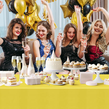 6 Pcs Blue & Orange & Green Series Rectangle Tablecloth, 54x72" Solid Color Waterproof & Spillproof Disposable Plastic Table Cover, Durable Party Tablecloth for Dining, Buffet, Picnic, Outdoor Event