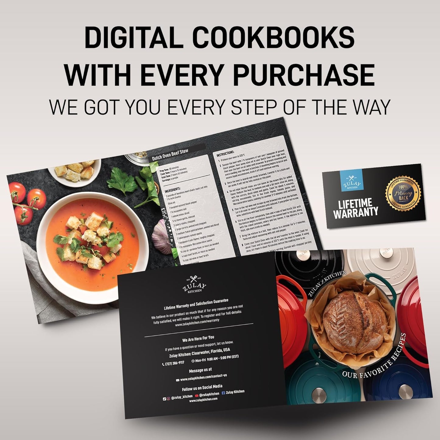 Zulay Kitchen 6 Quart Enameled Cast Iron Dutch Oven Pot with Lid – Premium Durability & Oven Safe up to 500°F – Heavy Duty Cookware Perfect for Bread Baking, Stews, Braising & Roasting – Red