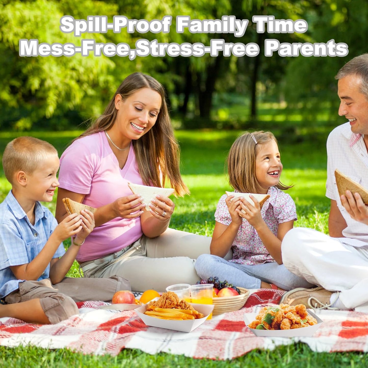 50 Pcs 2lb Paper Food Boat Trays Disposable，Snack Tray，Food Trays for Snack French Hot Dog Taco Popcorn Picnic party Wedding，Concession Stand Supplies (White)