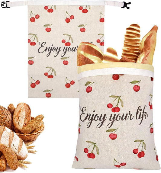 ChefLee Beeswax Bread Bags, 2-Pack Reusable Food Storage for Homemade Bread & Sourdough, Linen Waxed XL Bags Keeps Fresh Longer, Freezer Safe for Baking Loaf