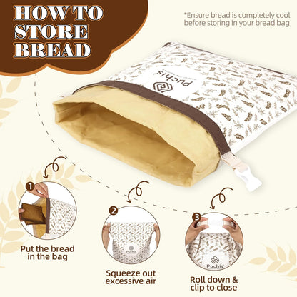 2 Pack XL Cotton & Beeswax Bread Bags for Sourdough & Homemade Bread – Organic Bees vax- Reusable, Eco-Friendly & Food-Safe Storage, 17x13 in, Freezer-Safe Freshness