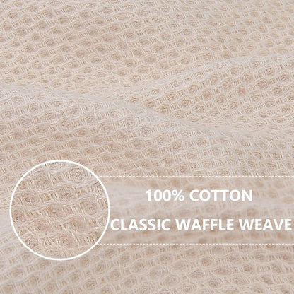 Homaxy 100% Cotton Waffle Weave Kitchen Dish Towels, Ultra Soft Absorbent Quick Drying Cleaning Towel, 20x28 Inches, 6-Pack, Beige