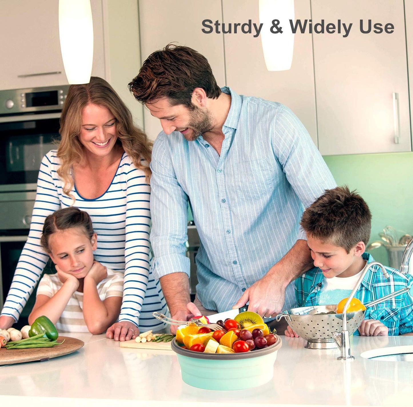 COLORCORAL Camping Bowl with Lid Collapsible Silicone Bowl and Foldable Stainless Steel Fork for Travel and Camping Microvave and Fridge Food Storage Bowl from (1200ML)…