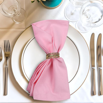 Urban Villa Cloth Napkins Set of 12 (20x20 Inches) 100% Cotton Napkins Cloth Washable Soft Durable Reusable Absorbent Table Dinner Napkins Cloth for Hotel Lunch Restaurant Weddings Parties - Pink