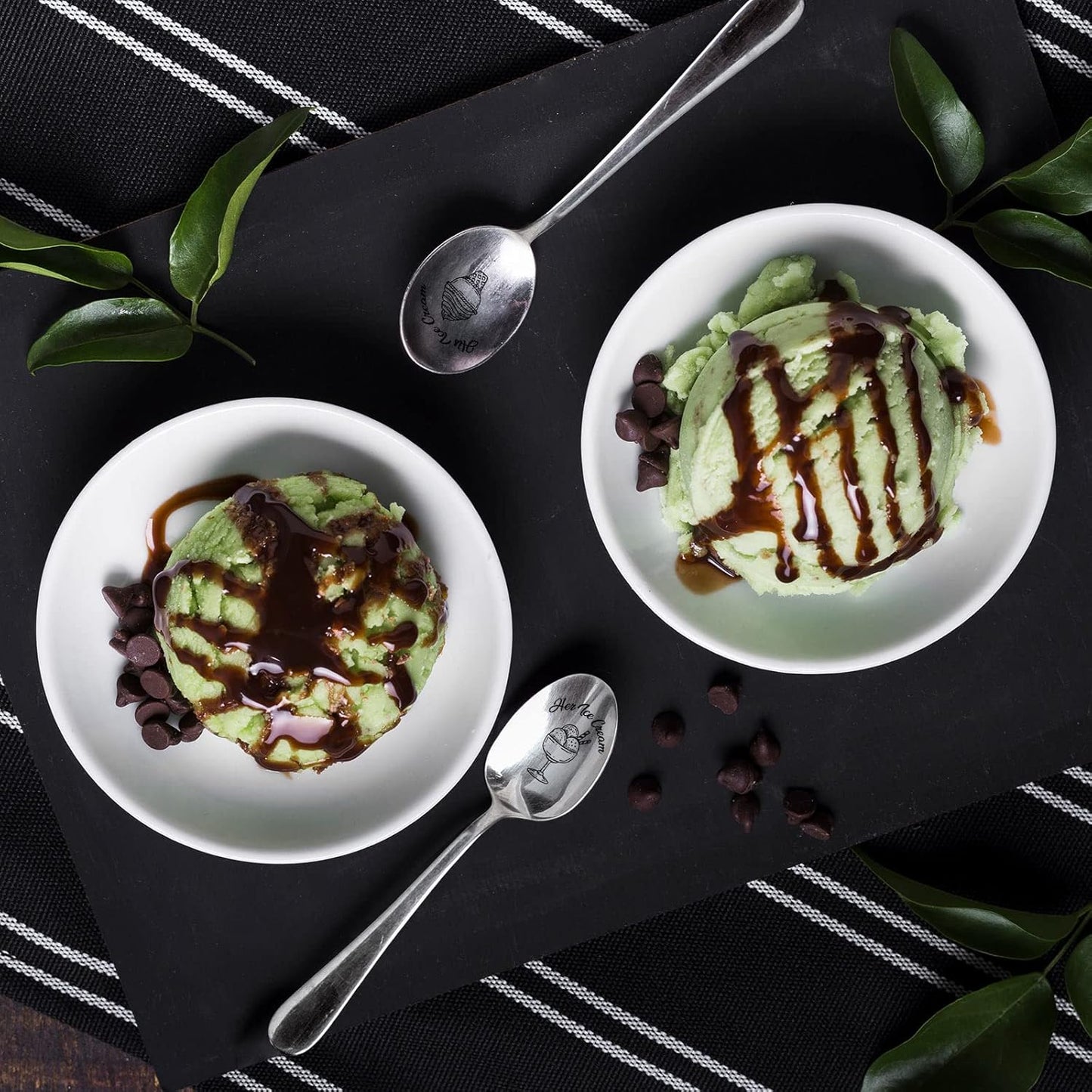 Gifts for Her Him Spoon Valentines Day gift His Ice Cream Her Ice Cream Engraved Spoons Personalized Gift for Valentine's Day Gift,Birthday Gift,Wedding Gift,Christmas Gift