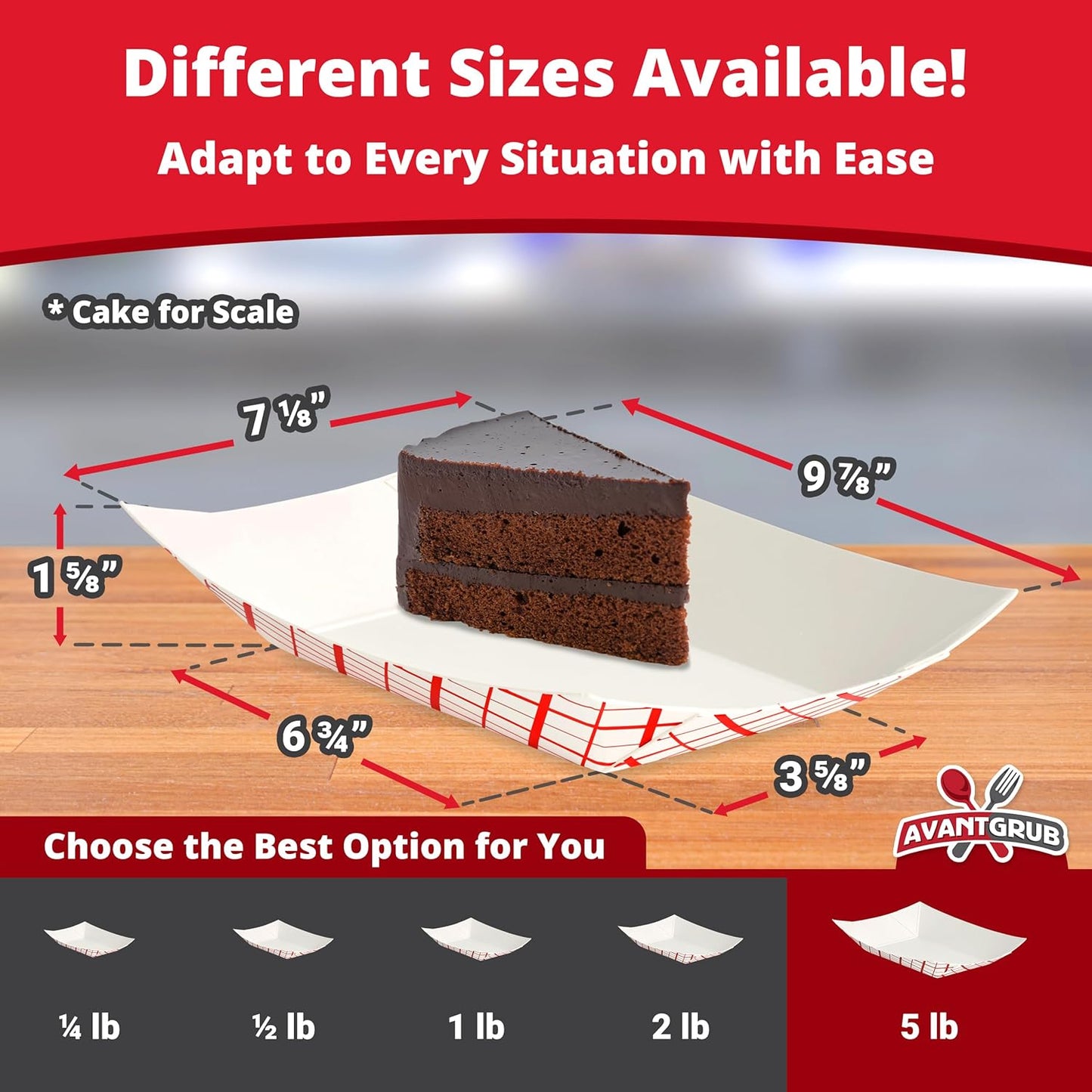 Heavy Duty, Grease Resistant 5 Lb Paper Food Trays 50 Pack. Recyclable, Coated Paperboard Basket Ideal for Festival, Carnival and Concession Stand Treats Like Fries, Ice Cream and Chicken Tenders