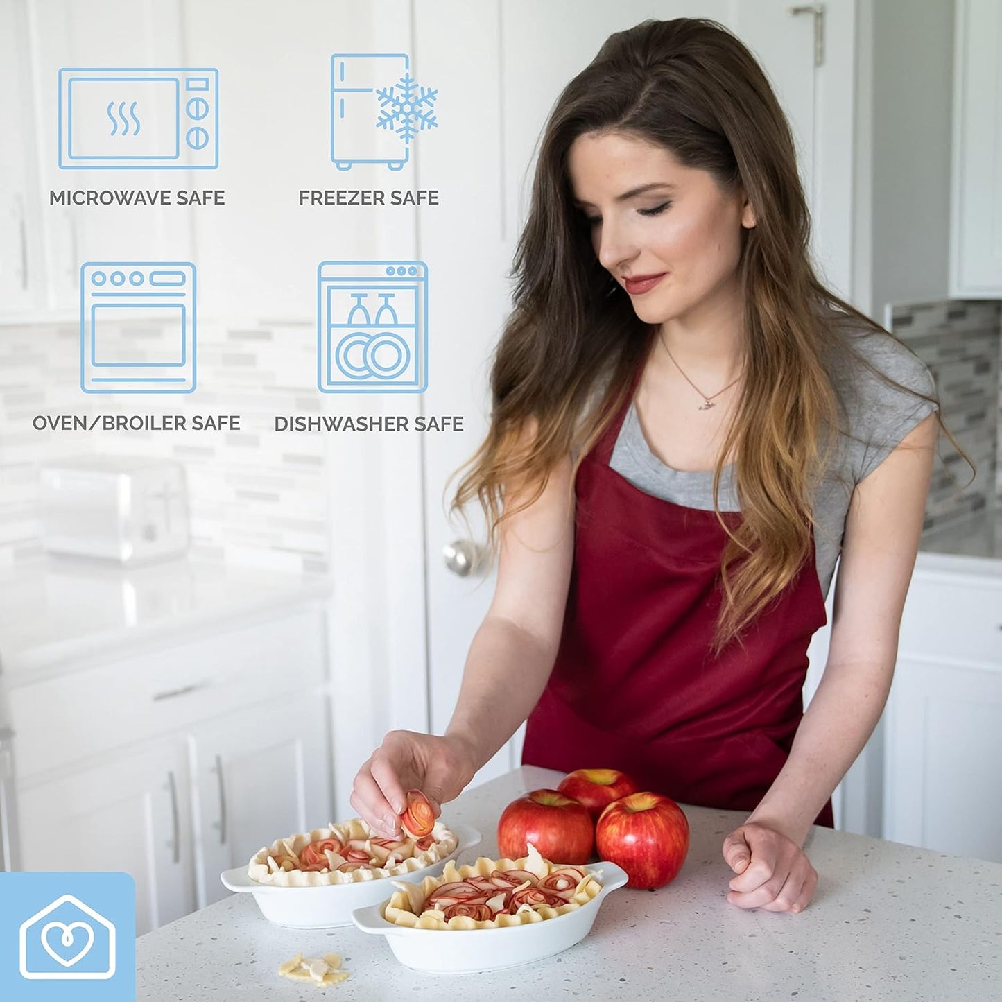 Heartland Home Porcelain Mini Casserole Dish Oval Au Gratin Dish (4pc Set). Cauliflower Baking Dish, Banana Split Bowls, Single Serving Dishes, Small Individual Gratin Dishes Set