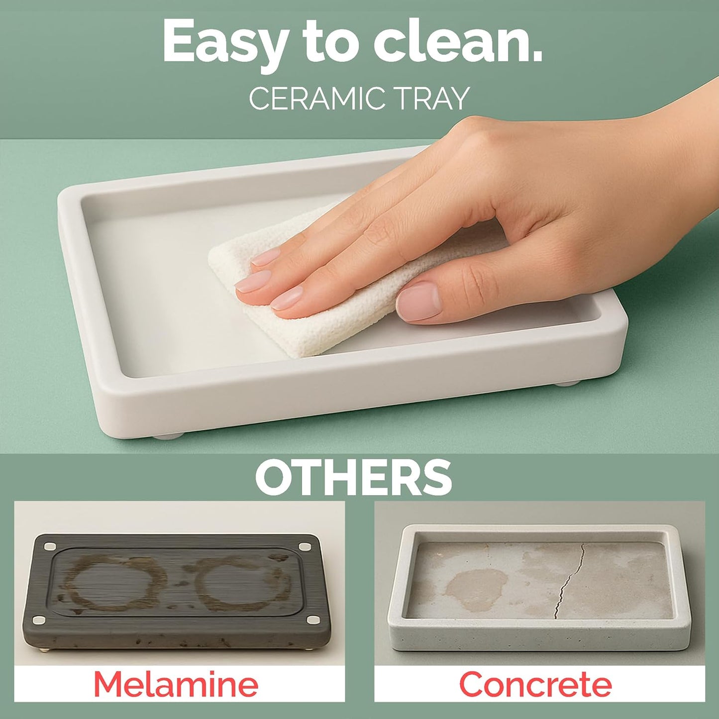 Vine Creations Glass Soap Dispenser Set, Kitchen Soap Dispenser Set with Ceramic Tray, 16 oz Dish Soap and Hand Soap Dispensers with Stainless Steel Pump Decor (White Bottle/Silver)