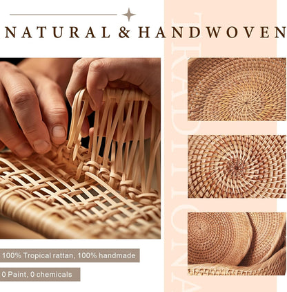 Rattan Bread Basket for Fruit, Natural Wicker Fruit Basket for Kitchen Counter, Hand Woven Wicker Food Baskets, Bread Baskets for Serving, gift basket for gifts, Vegetable, Snack, Etc.(Wave-Medium)