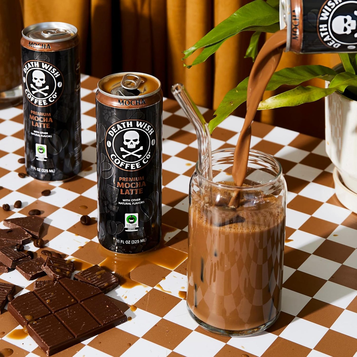 Death Wish Coffee, Iced Coffee Cold Brew, 8g Protein, Fair Trade (Mocha Latte)