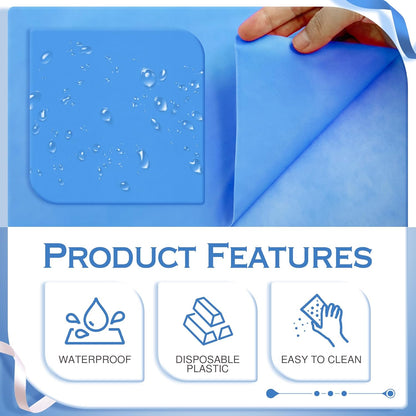 4 Pieces Blue & Purple Series Rectangle Tablecloth, 54x72" Solid Color Waterproof & Spillproof Disposable Plastic Table Cover, Durable Party Tablecloth for Dining, Buffet, Picnic, Outdoor Events