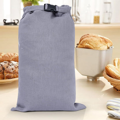 2 Pcs 100% Linen Bread Bags for Homemade Bread 13 x 19.6 Inches Reusable Sourdough Bread Storage Bag with Zipper (Gray)