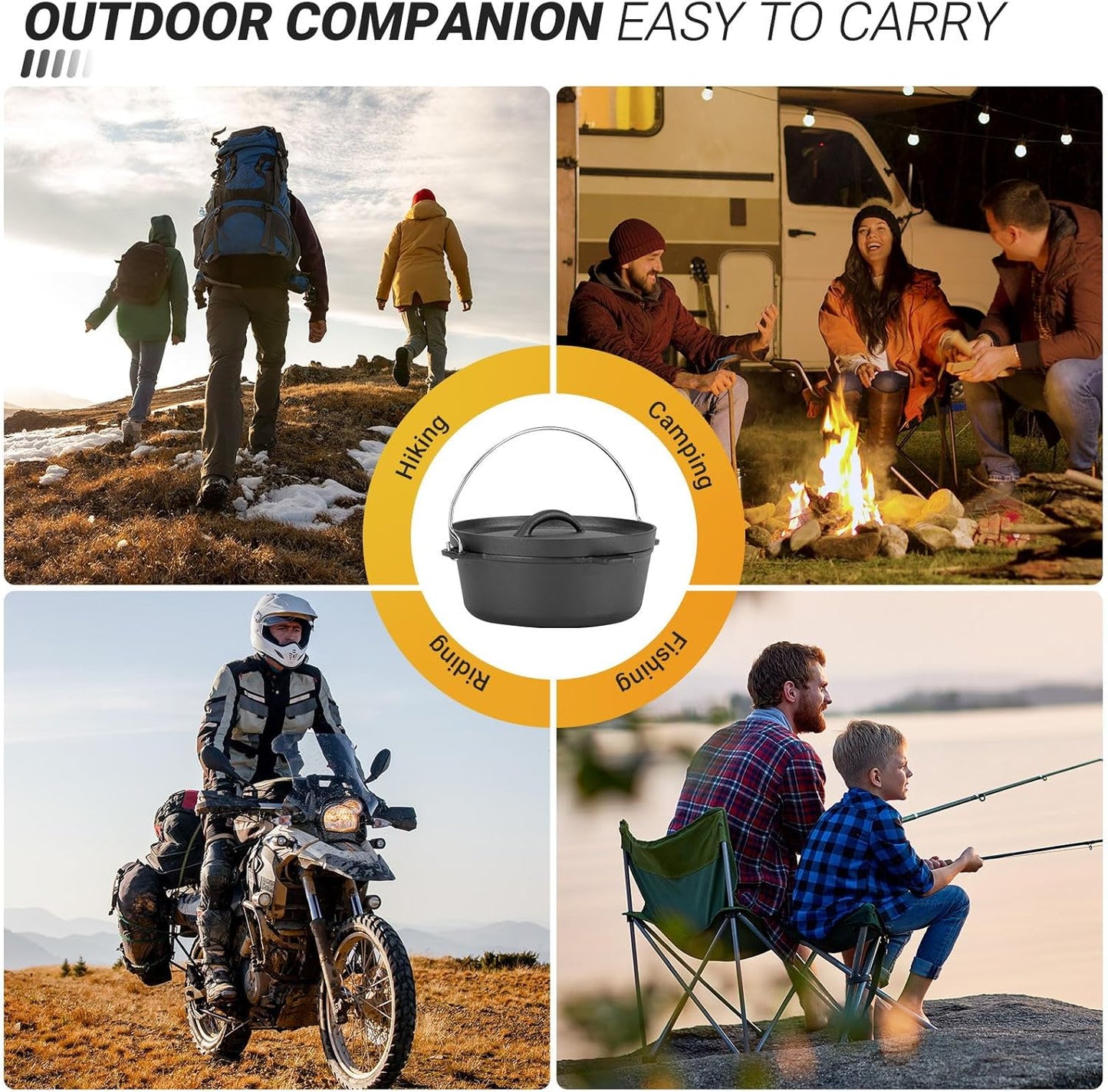 Cast Iron Dutch Oven Pot with Lid, for Small Dishes, Side Dishes, Camping Cookware set, BBQ, Garlic Roaster, 1.5 Quart Pan