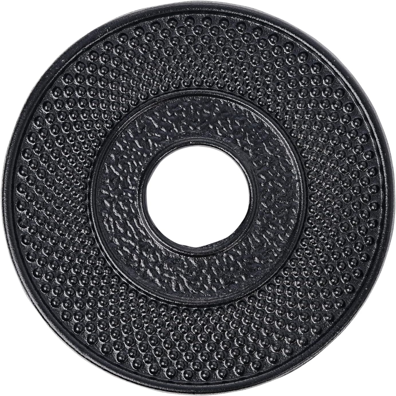 Sungmor Black Cast Iron Teapot Trivet - Heat-Resistant Japanese Tea Pot Stand, Textured Anti-Slip Base for Table and Counter Protection