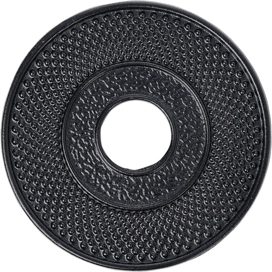 Sungmor Black Cast Iron Teapot Trivet - Heat-Resistant Japanese Tea Pot Stand, Textured Anti-Slip Base for Table and Counter Protection