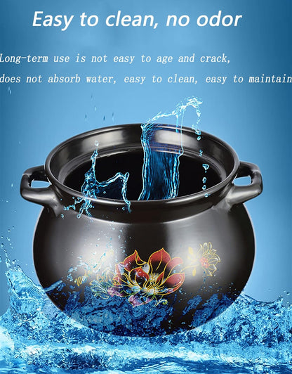 Ceramic Stew Pot Cooking Pots Ceramic Cooking Casserole Saucepan: Vintage Japanese Earthenware Soup Shabu Cookware for Hot Pot Soup Making Gadgets Style 2 Ceramic Pot Clay Cooking Pots,5l