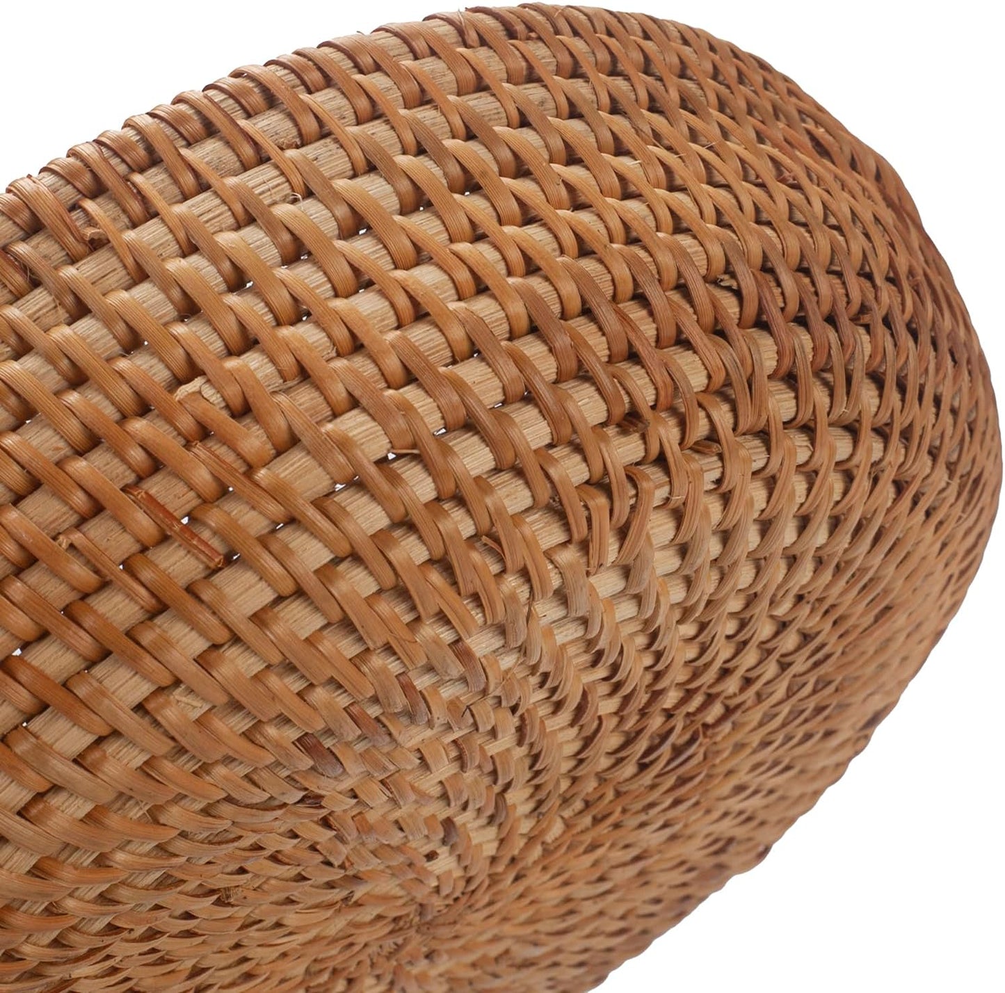 Rattan Storage Basket, Hand Woven Fruit Basket with Handles, Wicker Serving Basket, Bread Basket, Decorative Baskets for Organizing, Set of 2