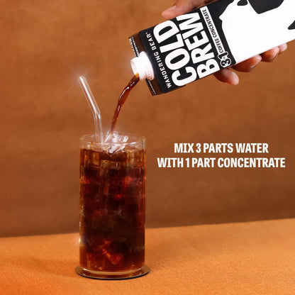 Wandering Bear Organic Unsweetened Extra Strong Cold Brew in a Box - Make Your Own Iced Coffee Drink with Wandering Bear Black Concentrate, Shelf-Stable - 21 Servings - 32 fl.oz