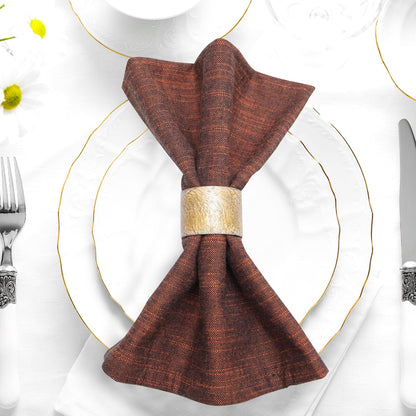 Urban Villa Cloth Napkins Set of 12 20x20 Inches 100% Cotton Napkins Cloth Washable Soft Durable Reusable Absorbent Table Dinner Napkins Cloth for Hotel Lunch Restaurant Weddings Parties-Orange Black