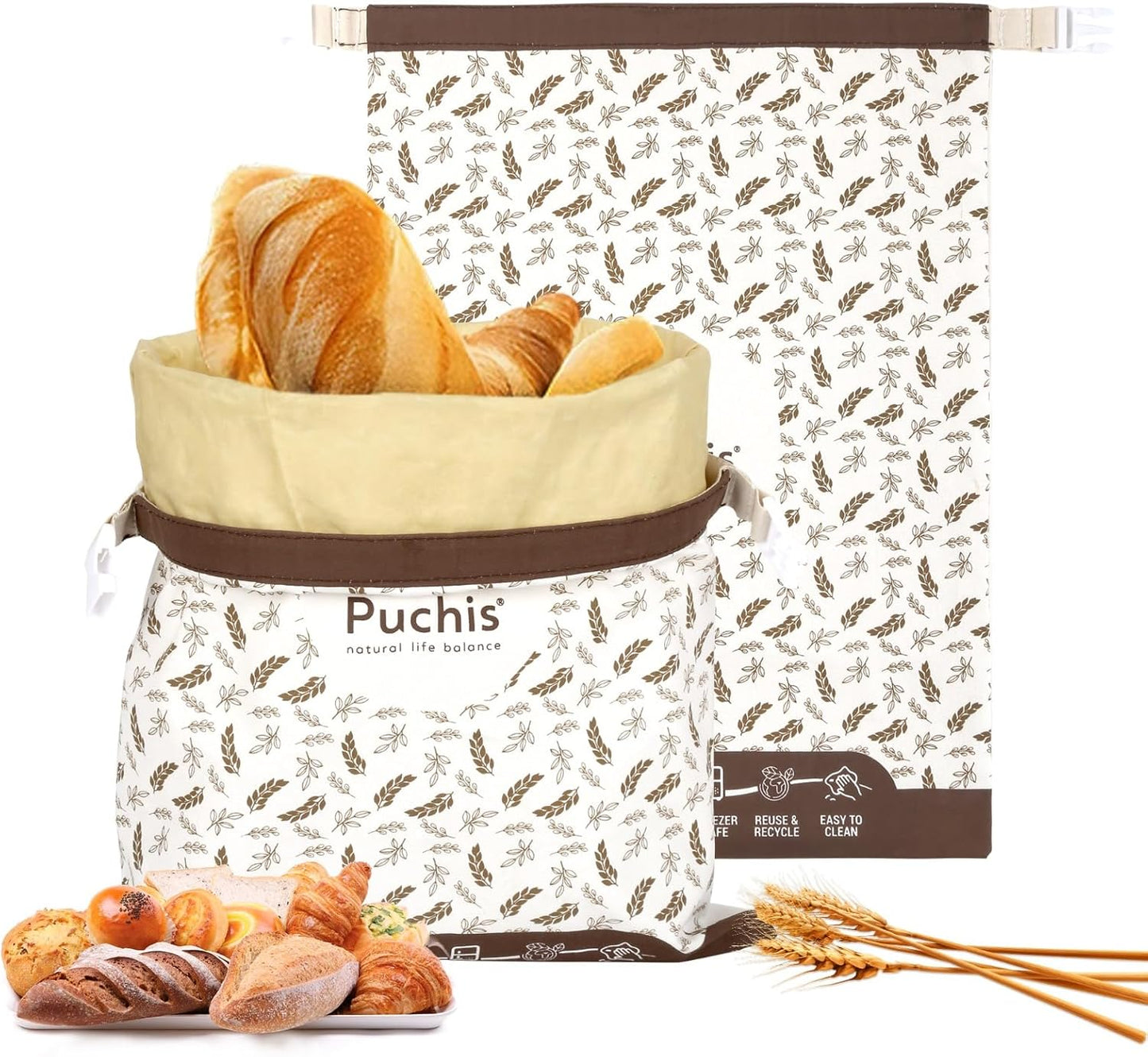 2 Pack XL Cotton & Beeswax Bread Bags for Sourdough & Homemade Bread – Organic Bees vax- Reusable, Eco-Friendly & Food-Safe Storage, 17x13 in, Freezer-Safe Freshness