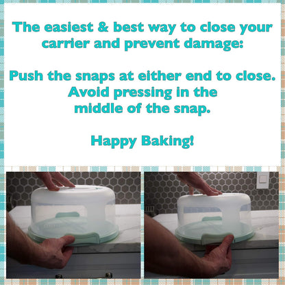 Round Cake Carrier Two Sided Cake Holder Serves as Five Section Serving Tray, Portable Cake Stand Fits 10 inch Cake, Cake Box Comes With Handle, Cake Container Holds Pies (Lilac)