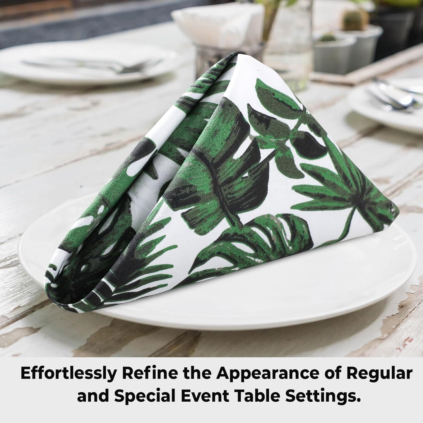 Urban Villa Cloth Napkins Set of 12 20x20 Inches 100% Cotton Napkins Cloth Washable Soft Durable Reusable Absorbent Table Dinner Napkins Cloth for Hotel Lunch Restaurant Weddings Parties - Tropical