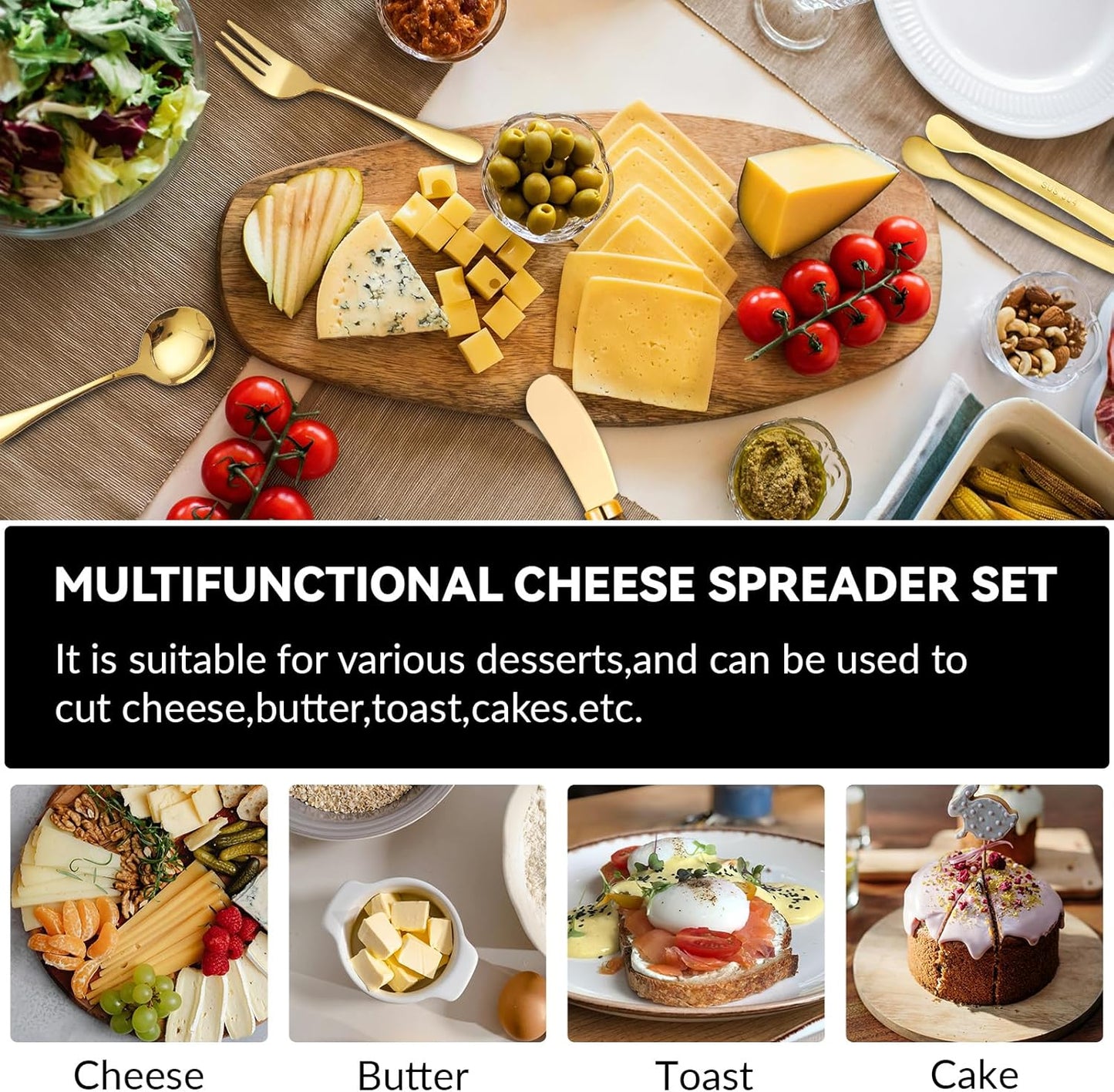 Charcuterie Accessories(25 Psc), Cheese Spreaders For Charcuterie Board, Mini Serving Spoons, Blank Toothpick Flags, Bowl For Christmas Pastry Making, forks And Mini Serving Tongs