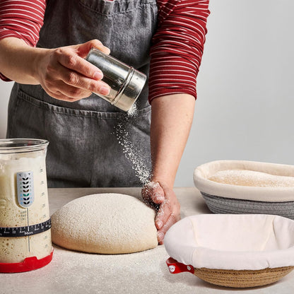 KneadAce Cotton Rope Banneton Bread Proofing Basket Set, Oval & Round Bread Baskets with Liners & Covers for Artisan Bread Baking, Sourdough Bread Baking Supplies