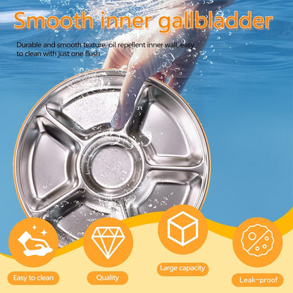 Divided Serving Tray with Lid 6 Compartments, 10.4 Inch Round Vegetable Veggie Tray, Reusable Snack Box Container Fruit Platter Tray for Parties Fridge Food Storage Picnic (2 pcs)