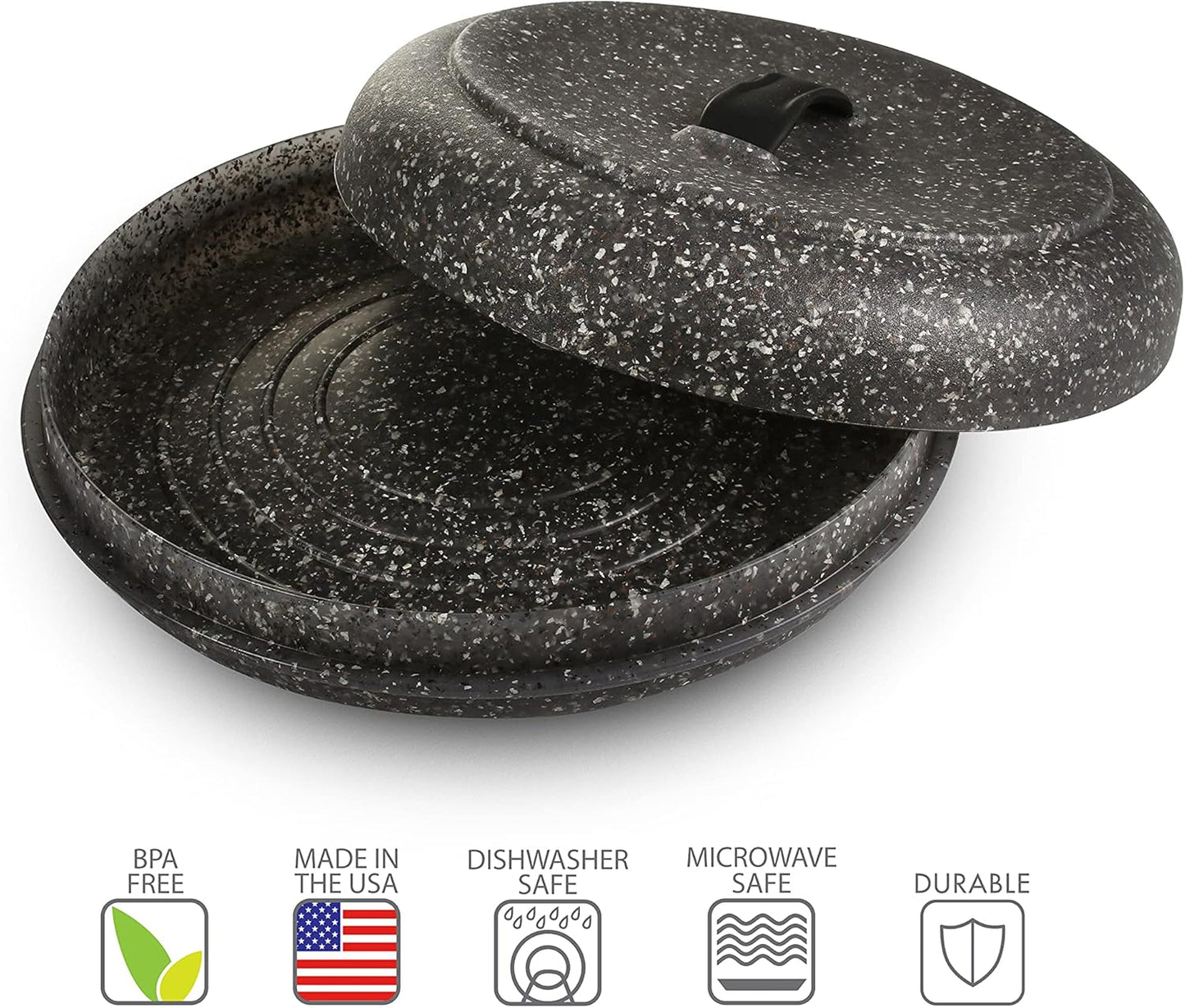 Dexas Tortilla Warmer XL 9.5 Inches, Microwavable Tortilla Warmer, Oat Granite Color, Perfect for Warming Tortillas, Bread, Pancakes, Cornbread, Food Warmers, Durable Microwave Tortilla Warmer