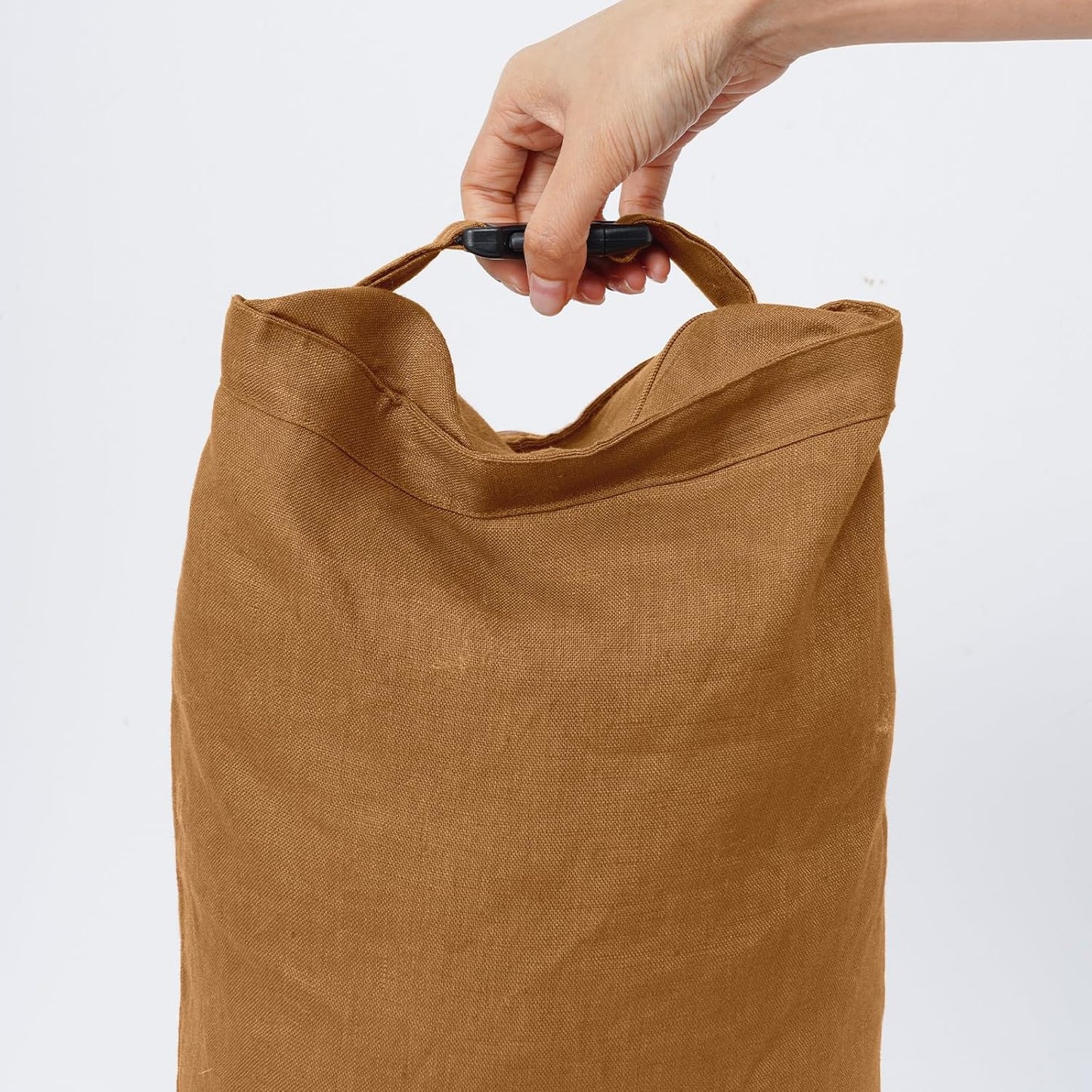 2 Pcs Reusable Linen Bread Bags with Zipper (Dark Yellow), 13 x 19.6 Inches, Plastic Free, Single Layer