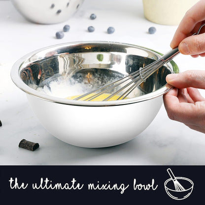 WHYSKO Meal Prep Stainless Steel Mixing Bowls Set, Home, Refrigerator, and Kitchen Food Storage Organizers | Ecofriendly, Reusable, Heavy Duty (White)