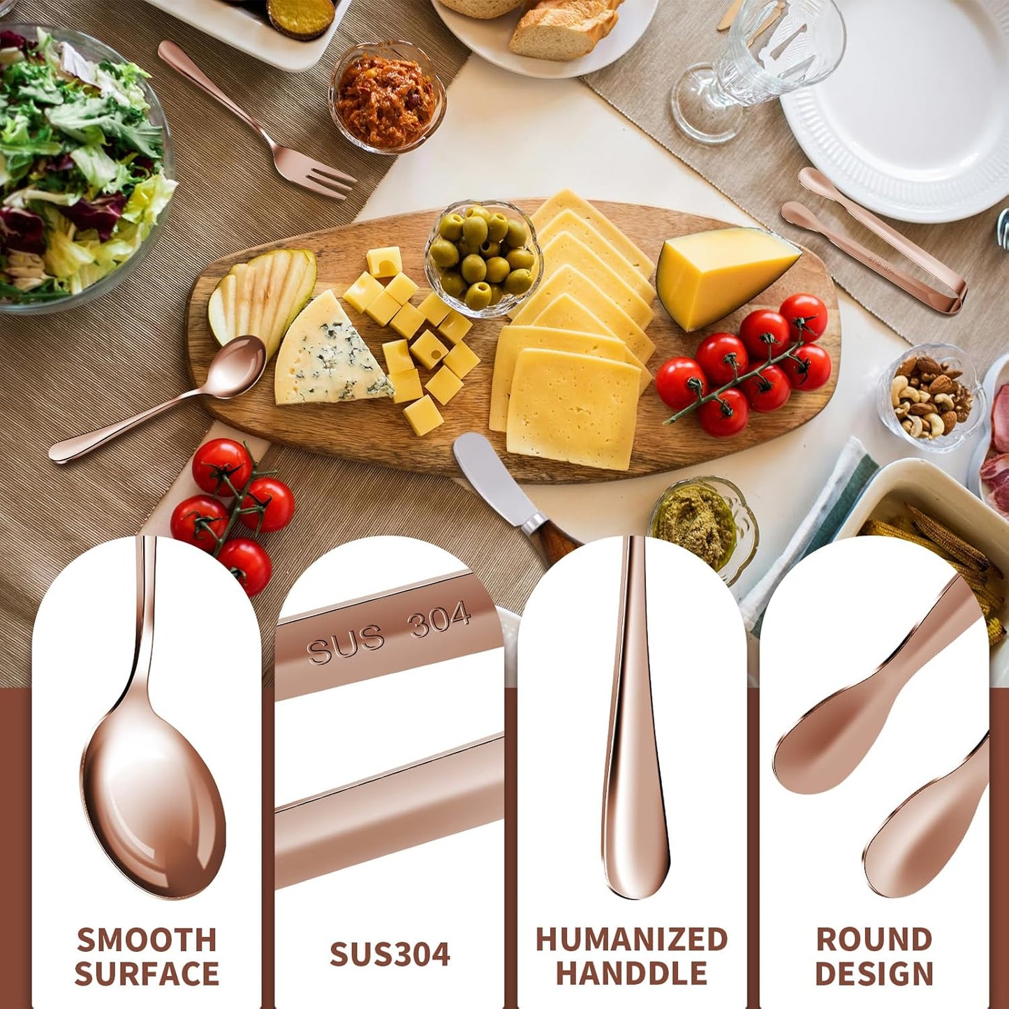 Charcuterie Accessories(25 Psc), Cheese Spreaders For Charcuterie Board, Mini Serving Spoons, Blank Toothpick Flags, Bowl For Christmas Pastry Making, forks And Mini Serving Tongs