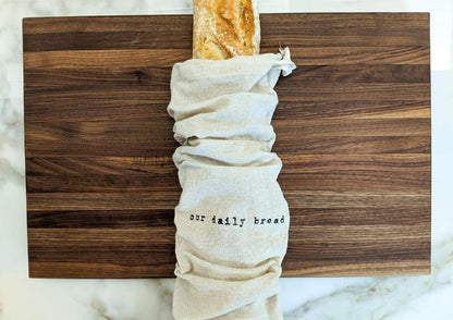 2 Pack Combo 1 (15x12 Boule) 1 (6x26 Baguette) Reusable Drawstring Bread Bags, Breathable, Washable, Linen, Beige