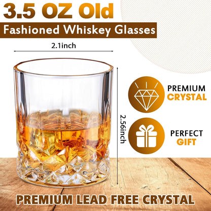 Yaomiao 24 Pcs Shot Glasses Bulk 3.5 Ounce Small Liquor and Spirit Glasses Heavyweight Durable for Tequila Whiskey Alcohol Vodka Shots Drinks Mini Glass Cup Coffee Bar Bartender Gifts Holiday Party