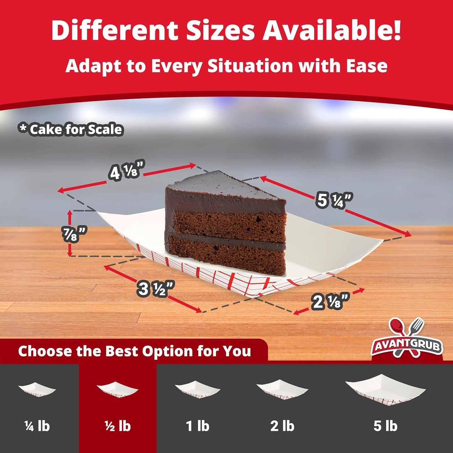 Heavy Duty, Greaseproof .5 Lb Paper Food Trays 200 Pk. Recyclable, Coated Mini Paperboard Baskets. Ideal Tray for Festival, Carnival and Concession Stand Treats Like Fries, Ice Cream and Onion Rings